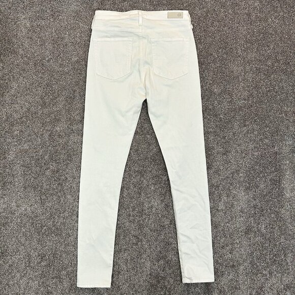 AG Women's Farrah Ankle Seamless Skinny Jeans Size 26 R Ivory Mid Rise EUC - Picture 7 of 16